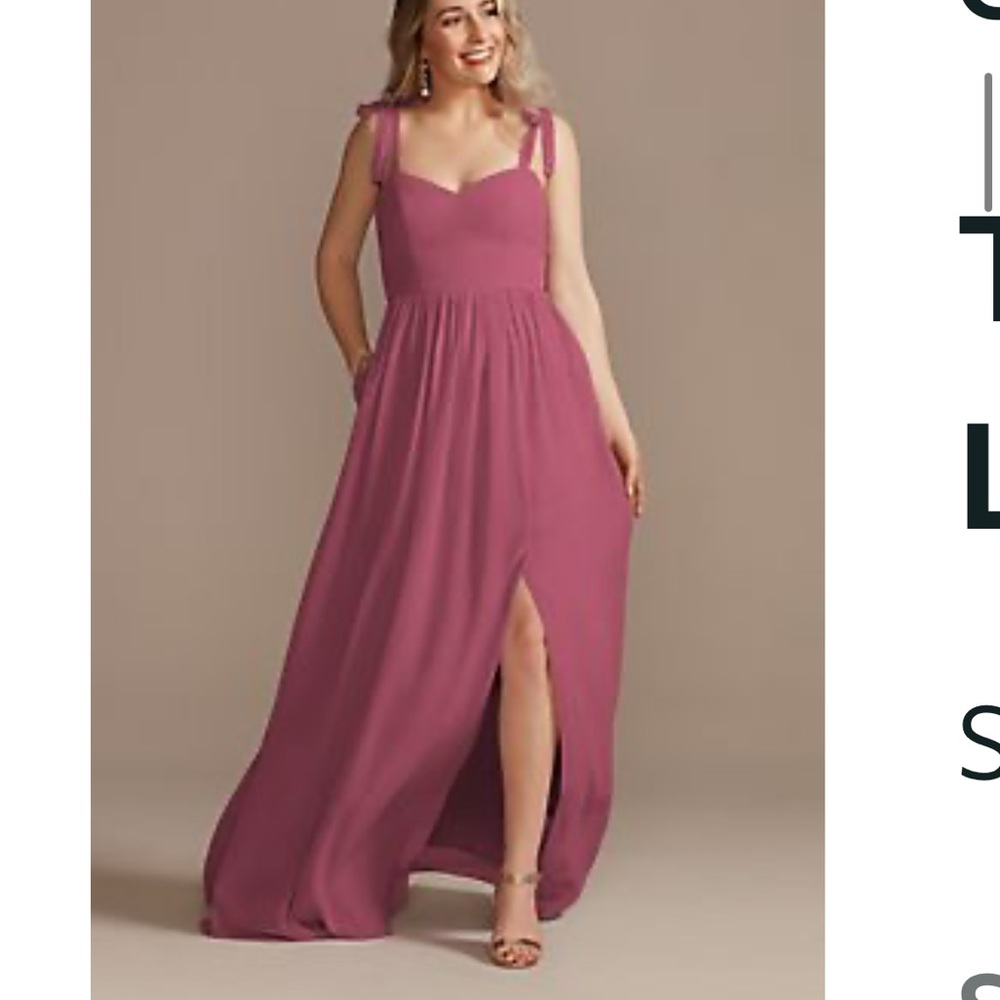 David’s Bridal Chiffon Sweetheart Dress in Chianti
